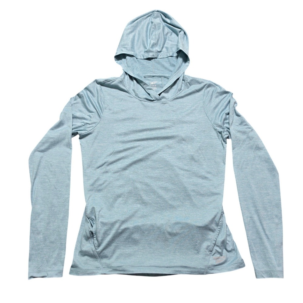 Reebok Athleisure Active Space Dye Performance Hoodie Womens Medium Blue